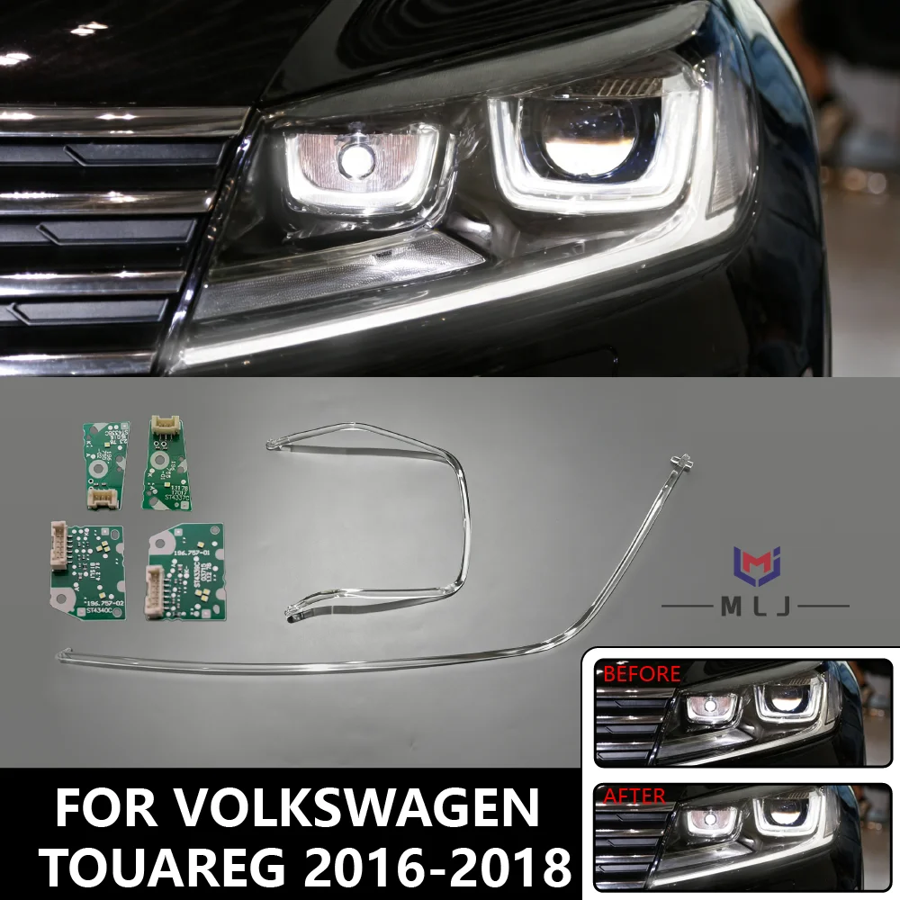 

For Volkswagen Touareg 2016 2017 2018 LED DRL Chip Headlight Light Guide Plate Daytime Running Light Tube Circuit Board Chip