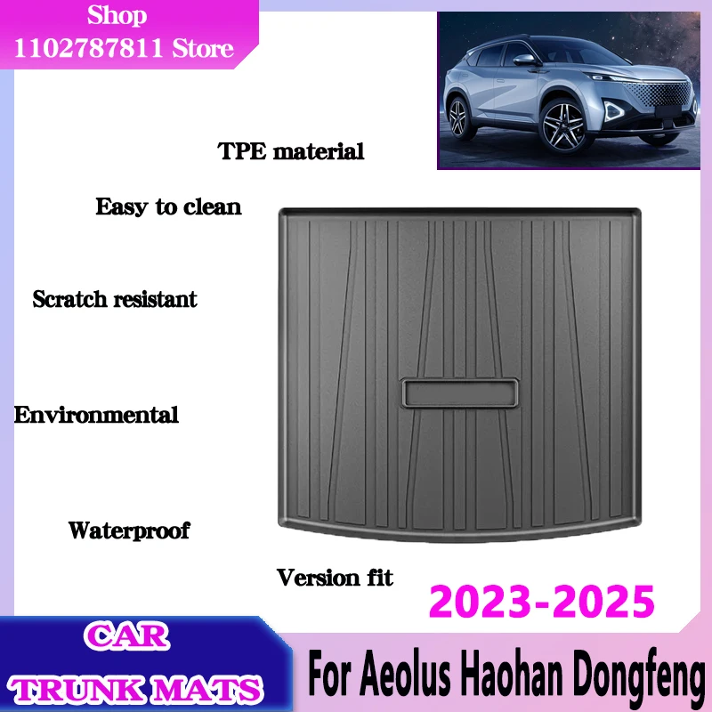 TPE Car Rear Trunk Mat For Aeolus Haohan Dongfeng Mage 2023 2024 2025 Trunk Mat Easy Clean Waterproof Liner Tray Protect Tool