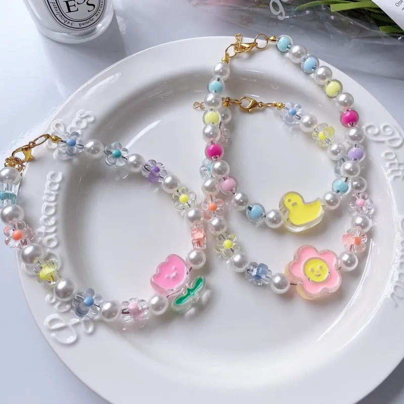 Cute Pet Pearl Necklace Colorful Neck Decoration for Cat Puppy Dog High-grade Gift Cat Collar Pet Accessorie