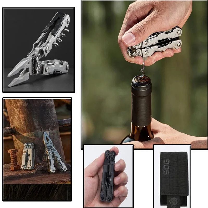 Multi functional outdoor tool mini portable folding EDC tool pliers keychain portable pliers
