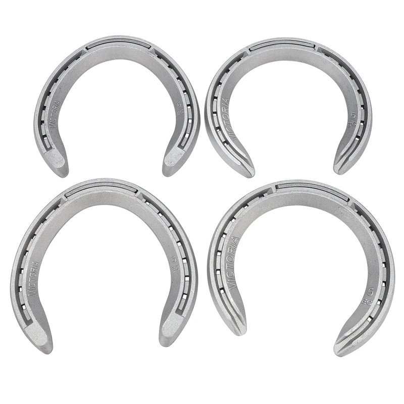 8Pcs 5 Horse Equipment Aluminum Alloy Horseshoes 2 Front + 2 Rear Farrier Tools For Tournament Play