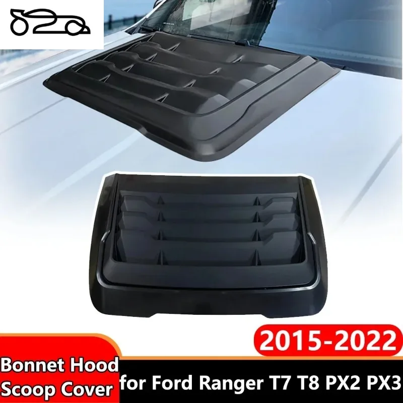 Auto Exterior Accessories Front Bonnet Scoop Hood Cover for Ford Ranger 2015-2022 T7 T8 Wildtrak Raptor Everest Hood Deflector