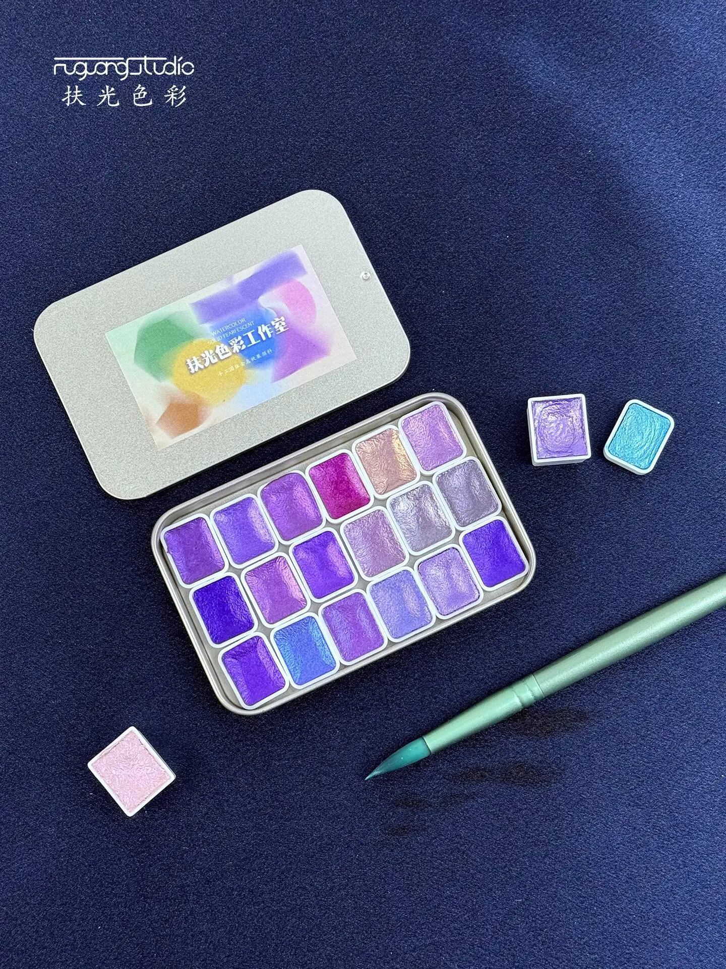 

Fuguang 18-цветный перламутровый минеральный пигмент, перламутровая акварель, твердый пигмент, дизайн ногтей, цветочная упаковка, глина, окрашивание, китайский