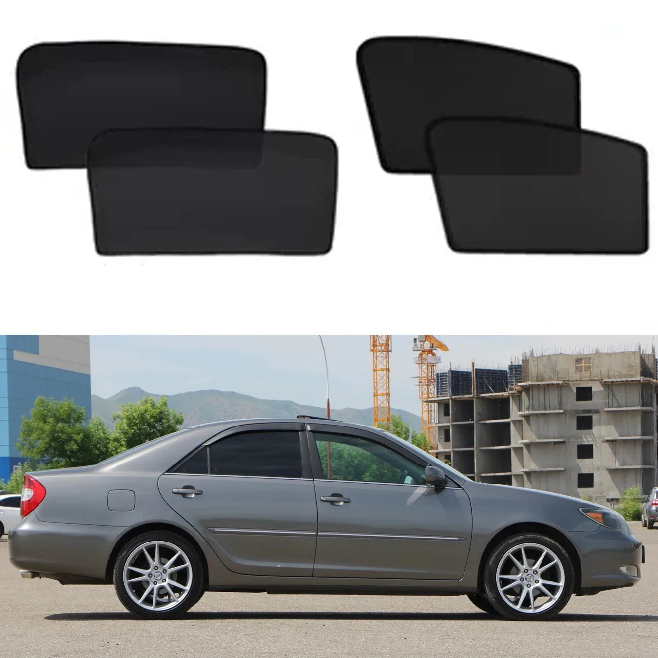 Magnetic Car Sunshade Shield Front Windshield Frame Curtain Sun Shade Accessories For Toyota Camry XV30 30 2002 - 2006 2003 2004