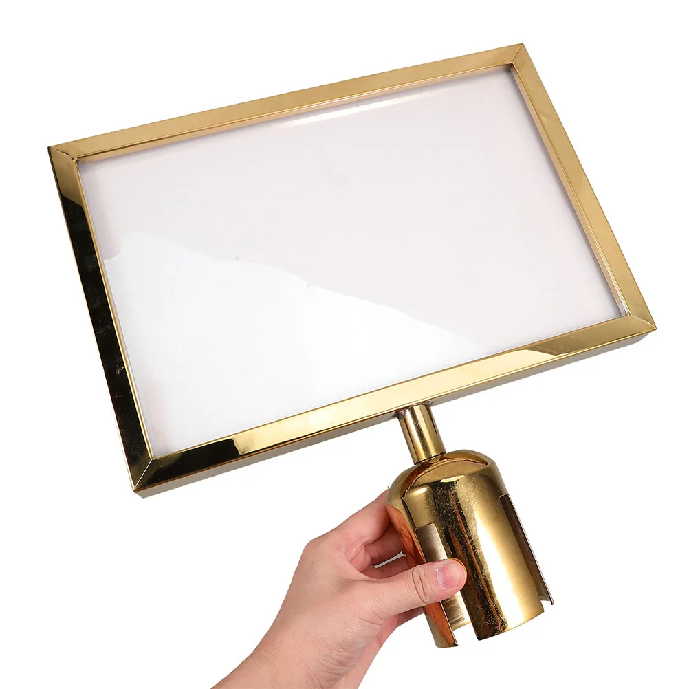 

Metal Stanchion Sign Holder Crowd Control Outdoor Stainless Steel Portrait Display Stand For Exhibition Airport