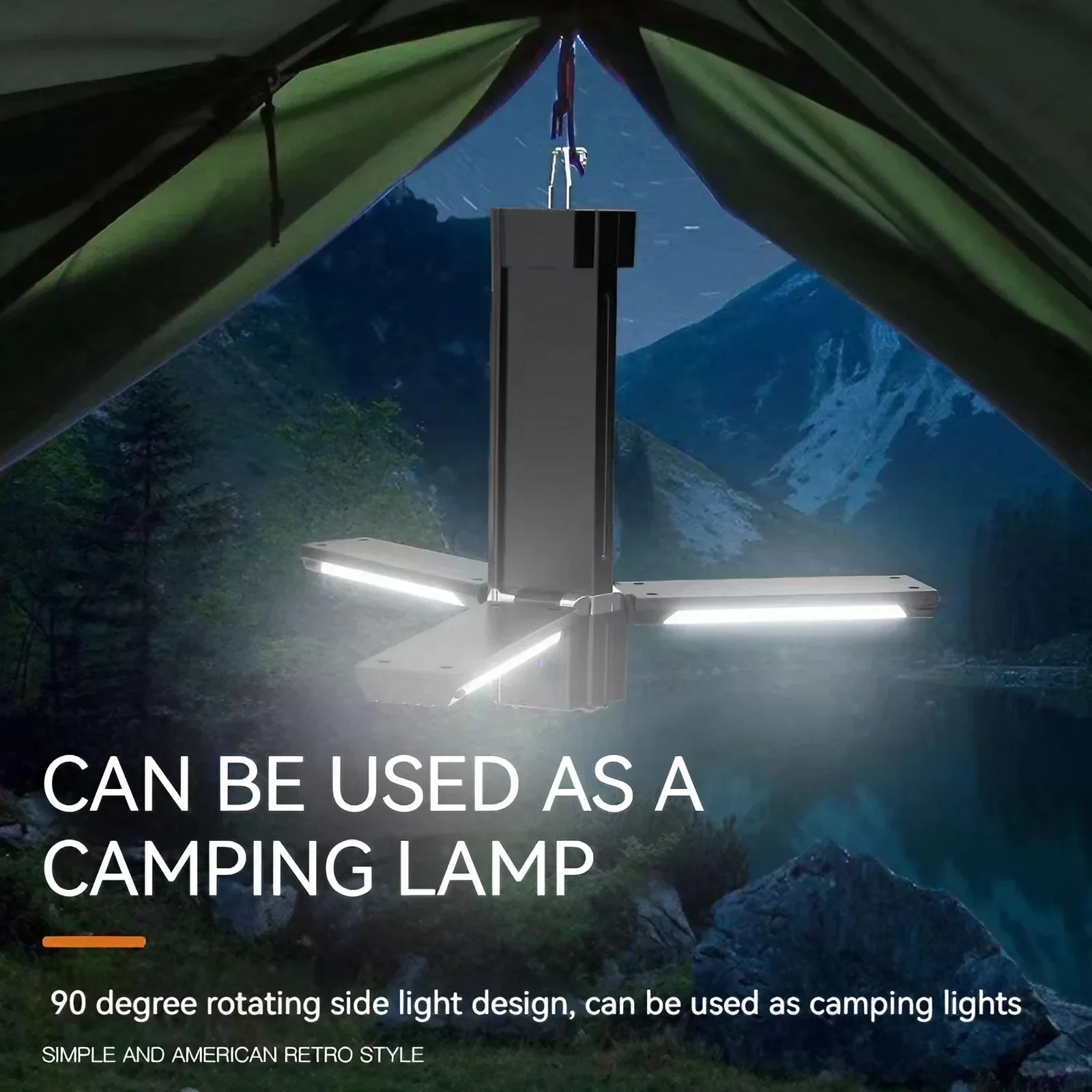 Large Capacity Portable Folding Camping Light, Magnetic with Strong Light Flashlight for Outdoor Emergency, Home Decoration, Etc