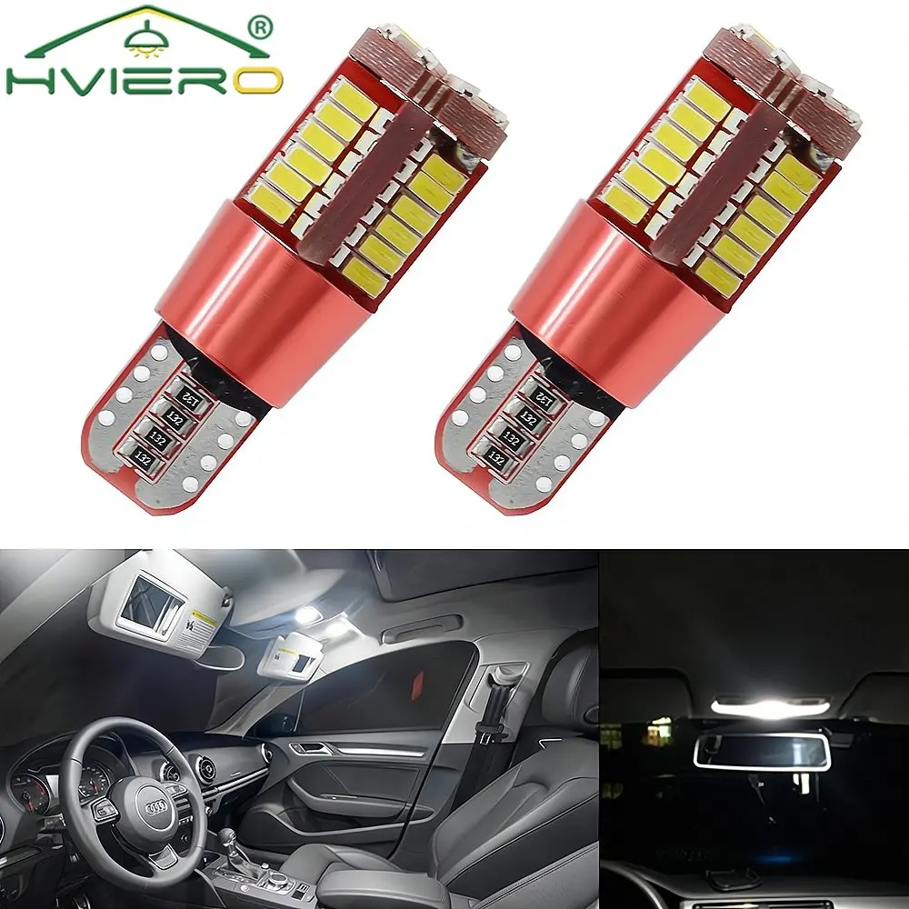 2Pcs Car T10 W5W Styling Canbus LED 194 57SMD 4014 Bulbs Errant DC12V Wedge Parking Side Light Driving White Product Accessories