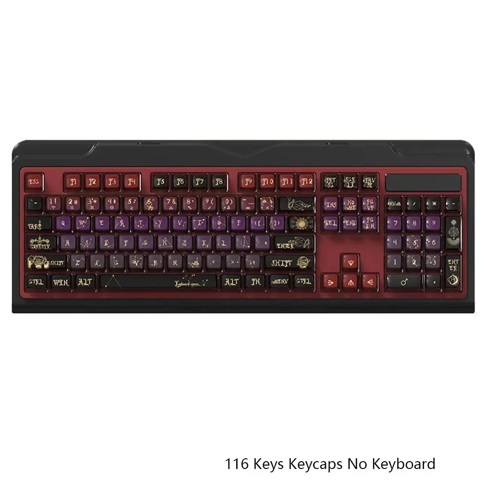 116 Key Full Set Keycaps Transparent  Around  ASA Height PBT Thermal Sublimation For 61 68 75 87 104 Mechanical Keyboard