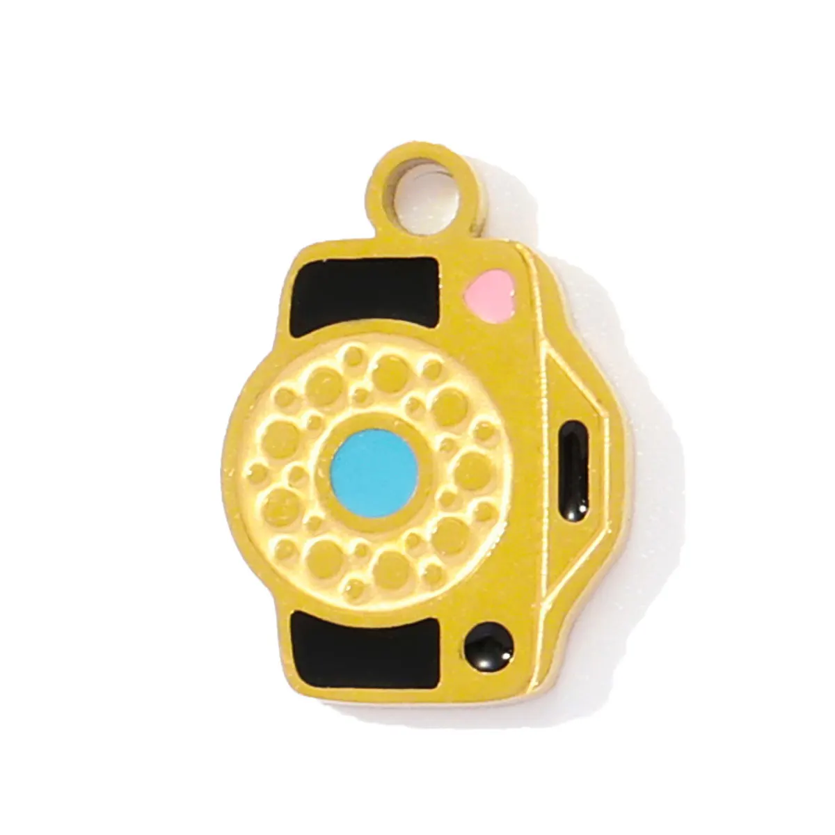 3 قطعة/الوحدة الفولاذ المقاوم للصدأ طائرة سحر المينا كاميرا المعلقات DIY بها بنفسك صنع قلادة أقراط مجوهرات الإكسسوار بالجملة