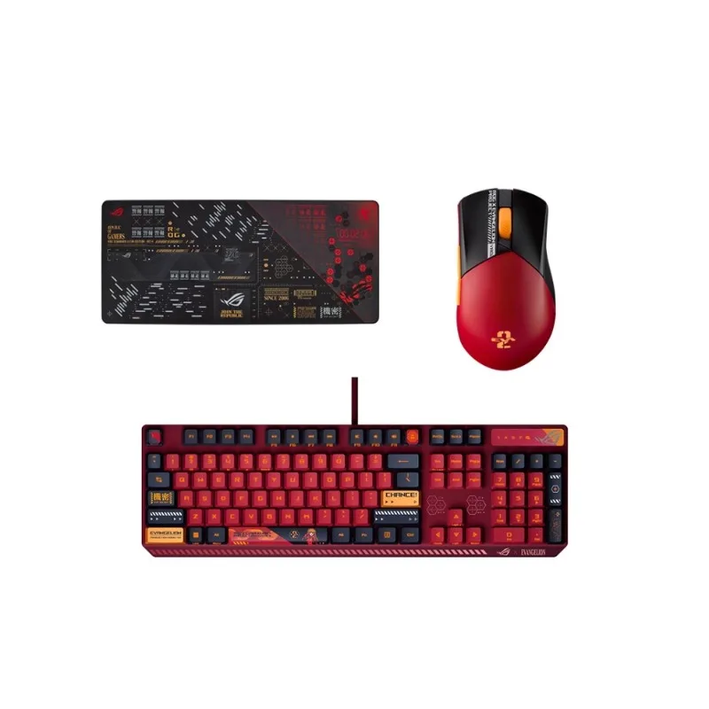 

Genuine Anime EVA Joint Set Neon Genesis Evangelion Asuka Mechanical Keyboard Mouse Red and Blue Axis E-sports Equipment MousPad