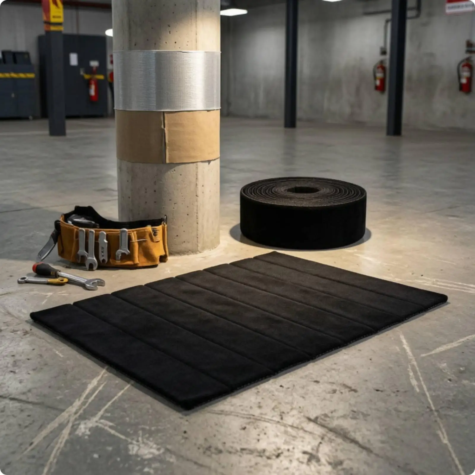 Garage Pillar Guard Wrap for Car Door Protection Durable Column Sleeve with Cushioned Cotton Padding