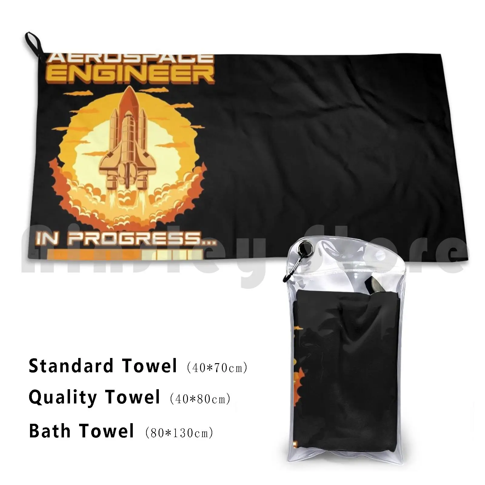 Aerospace Engineer In Progress Spaceship Launch Custom Towel Bath Towel Aerospace Engineer In Progress