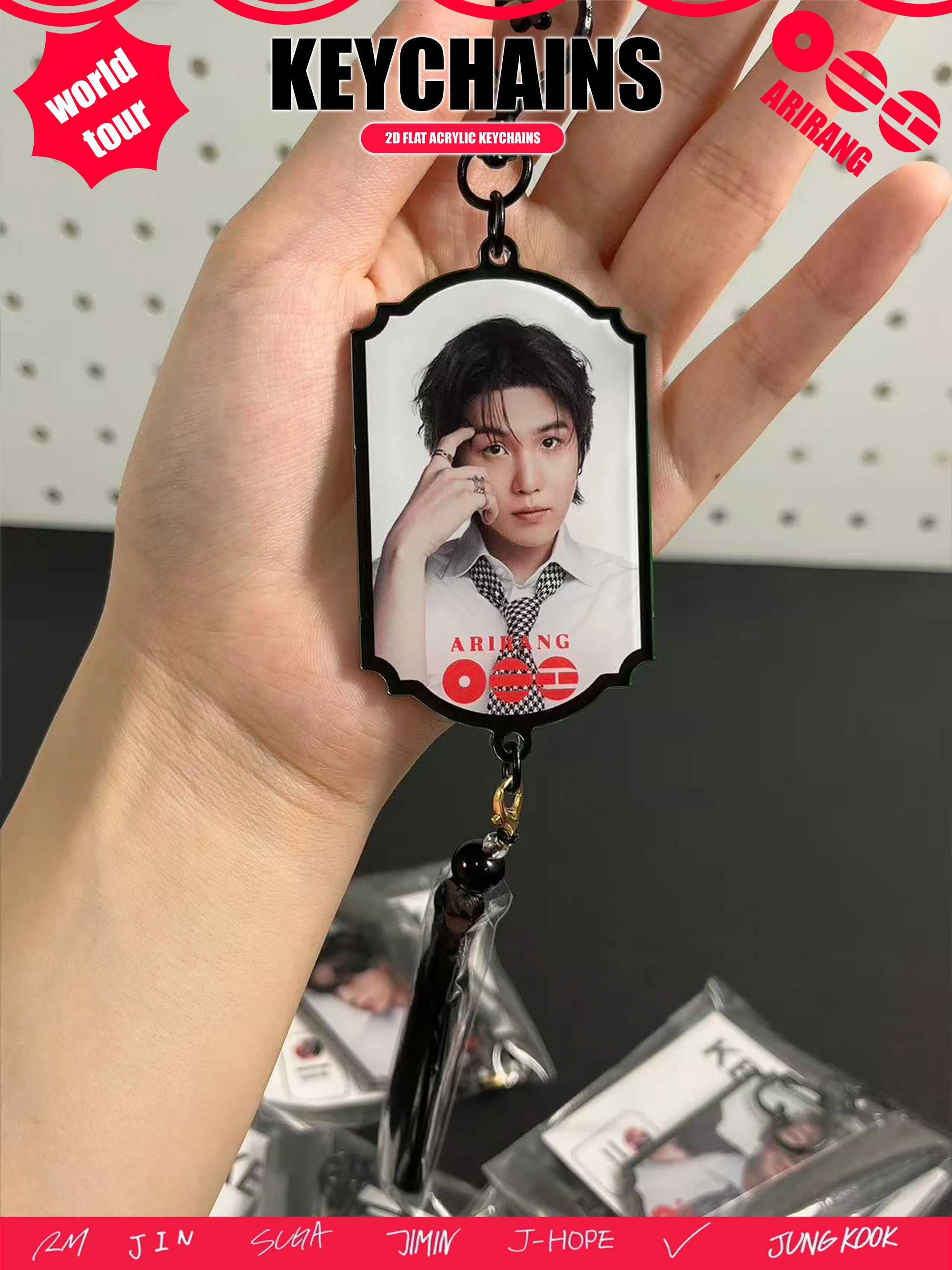 B/Ts Ot7 Keychain, Arirang, B/Tsarmy Keychain, Arirang Themed Creative Merchandise, Bag/Car Keychain Decoration - view 6