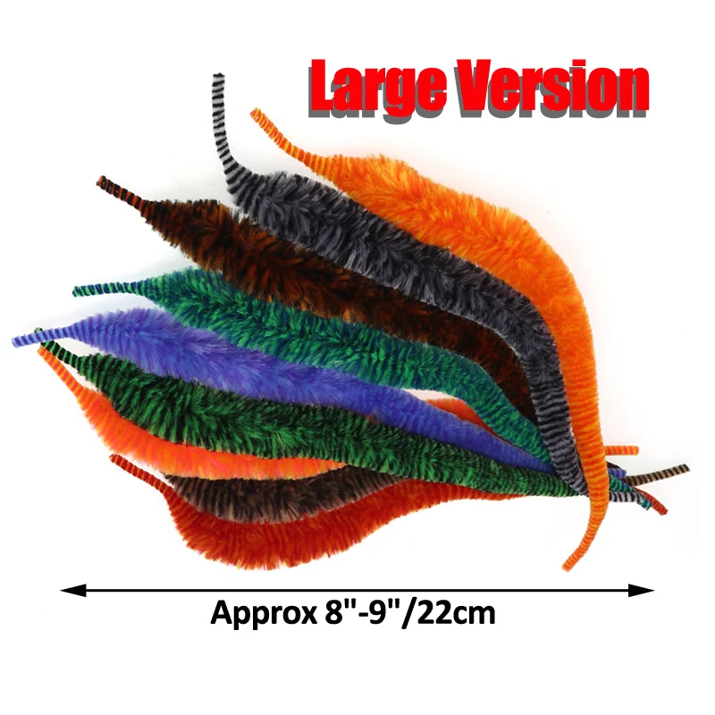 9PCS/10PCS Bicolor Magnum Dragon Tail Wiggle Tails Pike Saltwater Streamer Steel Head Fly Tying Material Double Color Size L