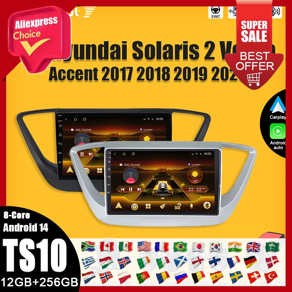 

Android 15 For Hyundai Solaris 2 Verna Accent 2017 2018 2019 2020 Car Radio Stereo Multimedia Player Navigation 2din