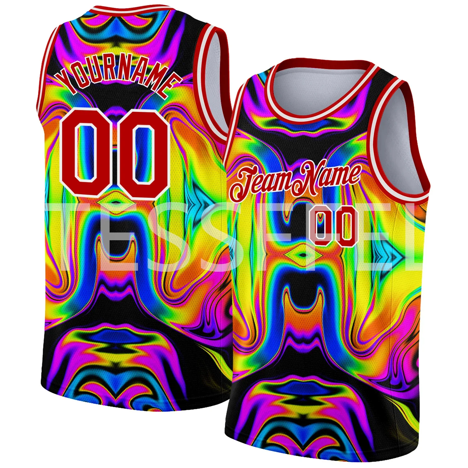 

Custom Name Graffiti Gradient Basketball Jersey Shirts Retro 3DPrint Harajuku Summer Streetwear Top Sleeveless Tank Top Vest V8