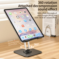 Metal Tablet Stand Adjustable height 360Rotating Base Aluminum Foldable Desktop Lazy Holder for iPad iPhone Samsung Xiaomi Phone