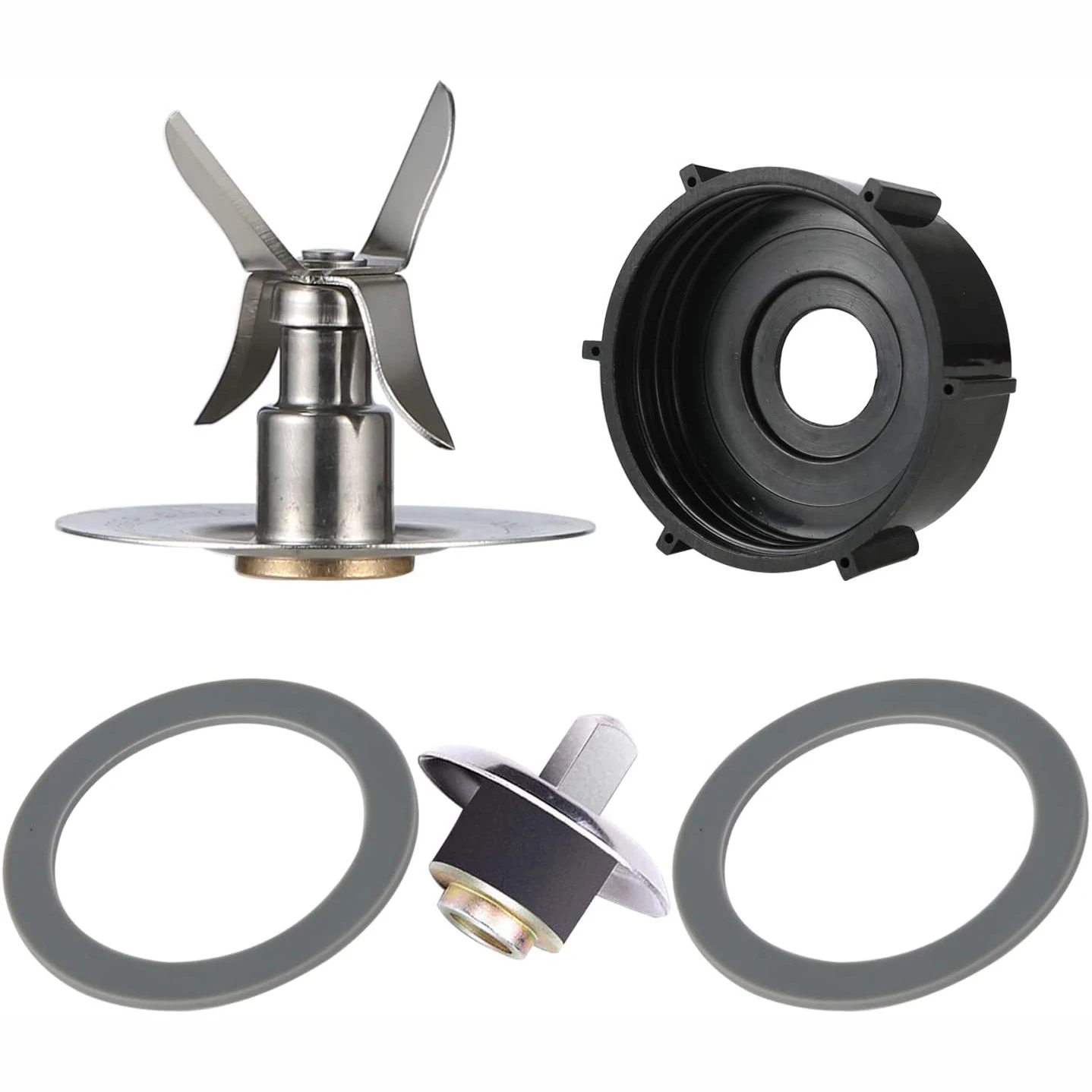 Replacement Part for Oster Blender 1Pcs Blade & 1Pcs Blender Jar Base & 2 Pcs Gasket Seals & 1Pcs Square Drive Pin Kit