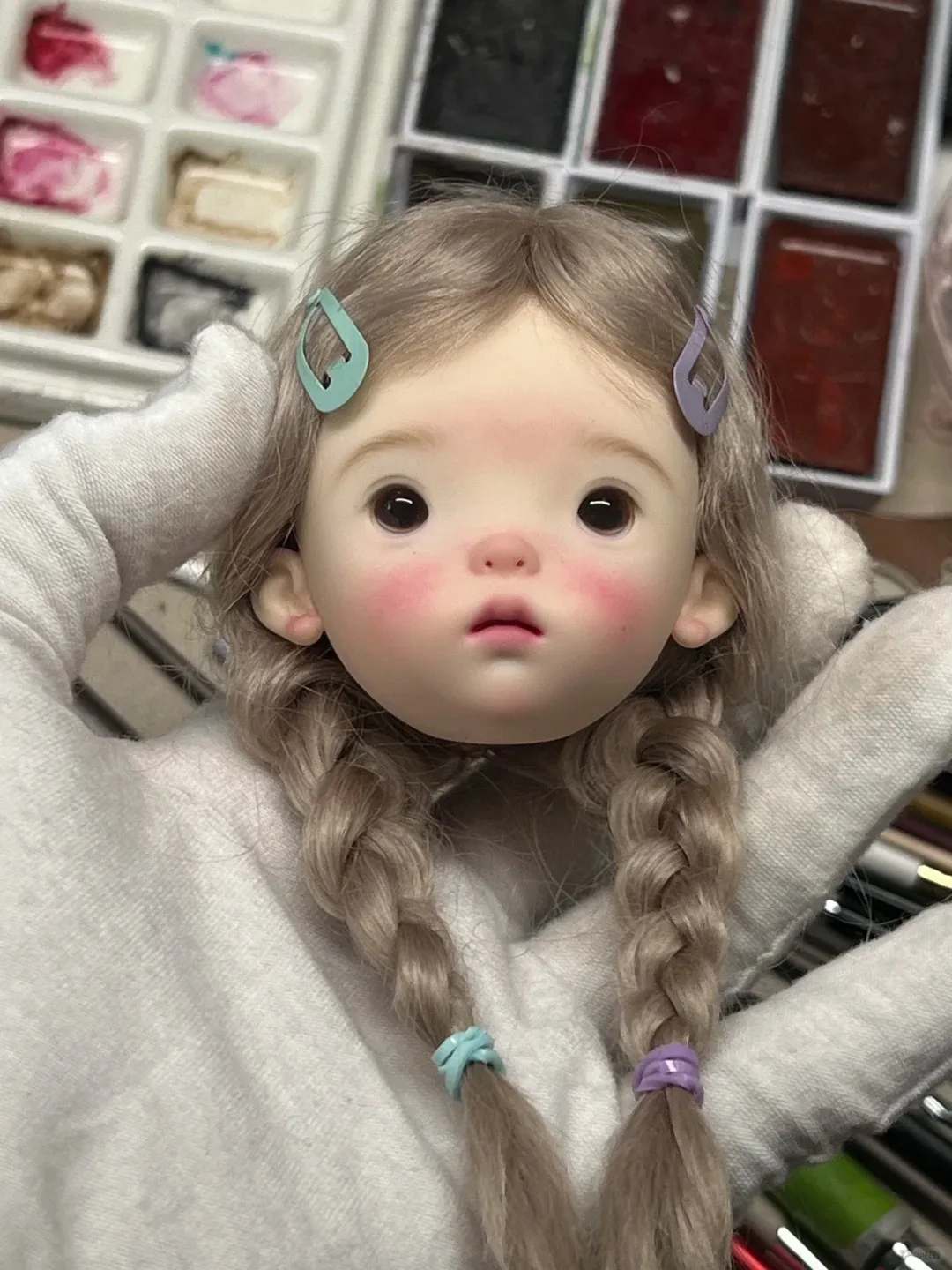 SD BJD Doll 1/6 Landoudou Head hermosa chica maquillaje juguete de resina de alta calidad regalo solo una cabeza envío gratis