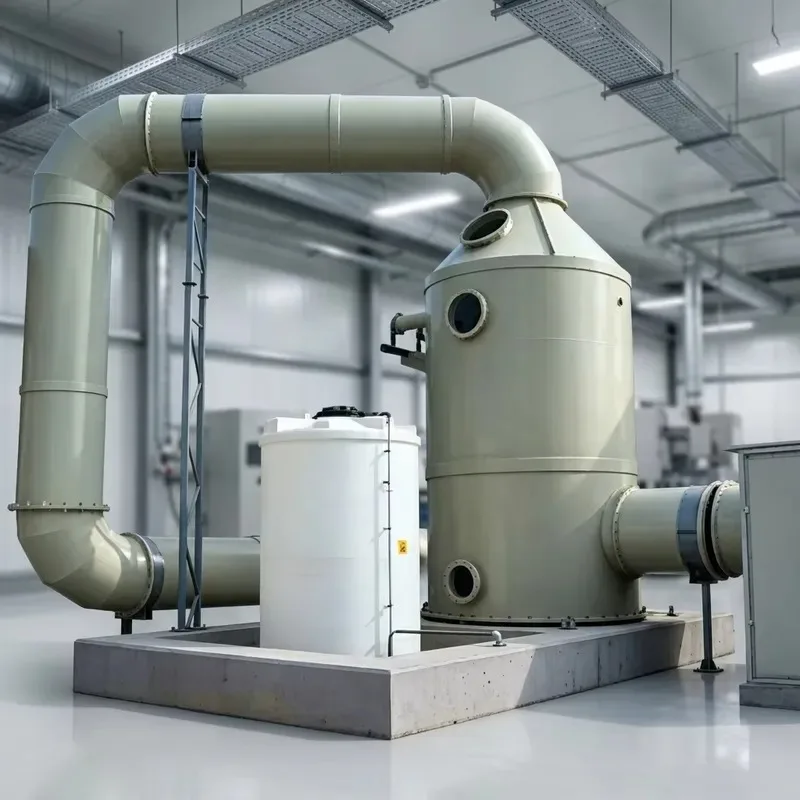 Industrial Gas Scrubber Air Purification System Spray Tower Carbon Steel Electrostatic Filter for Odor and VOCs Control