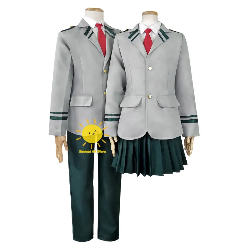 Anime Midoriya Izuku Ochaco Uraraka Cosplay My Hero Academia Cosplay Costumes Uniform Eqaulettes Tie Suits Halloween Cos Unisex - view 4