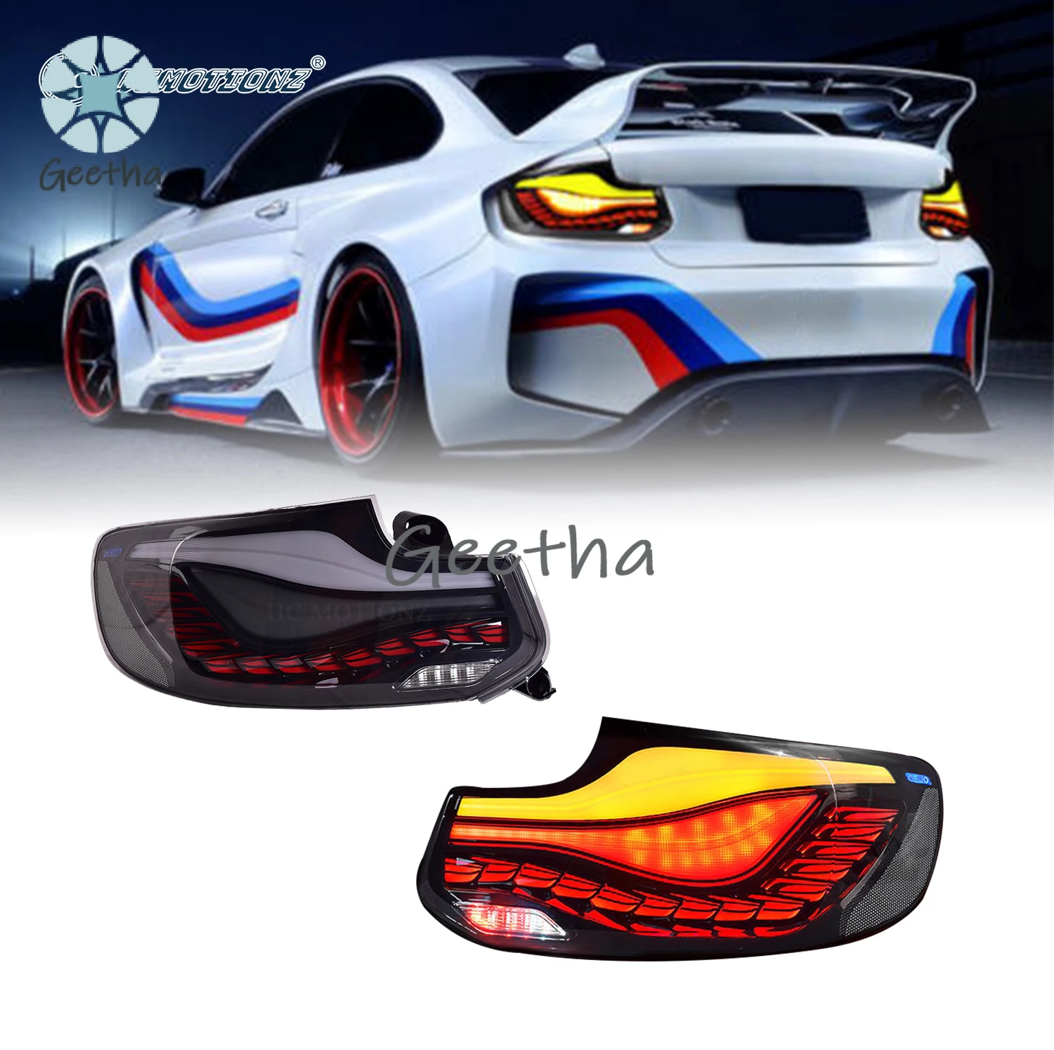 

HCMOTIONZ LED Tail Lights F22 F23 F87 218 220i 230 2014-2022 DRL Car Rear Light 2 Series Back Lamps for BMW M2