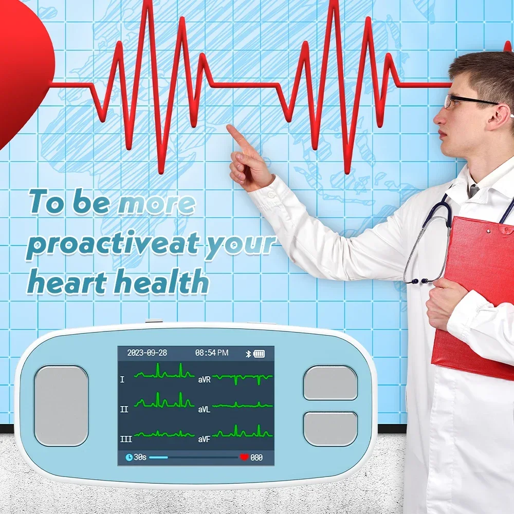 Contec Digital ECG Holter Monitor Portable 6 Lead EKG Machine Bluetooth Mobile App PM20