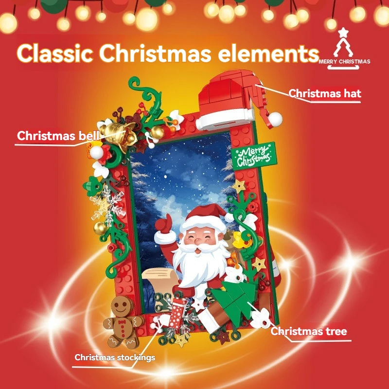 2026 quadro de natal trenó árvore de natal das crianças pequeno bloco quebra-cabeça montagem presente brinquedo