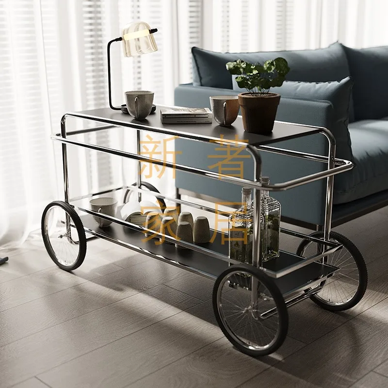 Movable dining cart wheels, carts with drawers, antique side tables, restaurant seasoning table