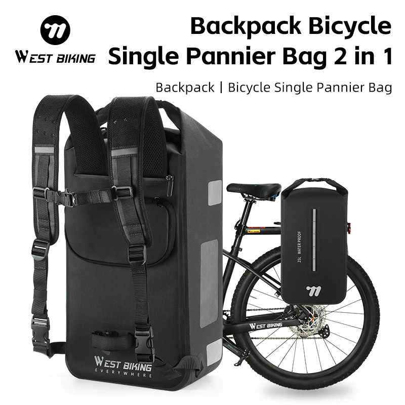 

WEST BIKING Bicycle Backpack Waterproof Multifunctiona Reflective Cycling Travelling Storage Trunk Fit MTB Road Bike Travel Bag