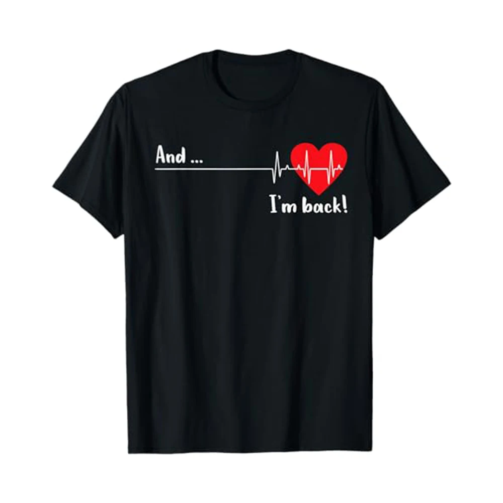 Flagnshow Free Size And I'm Back EKG Heartbeat T shirt