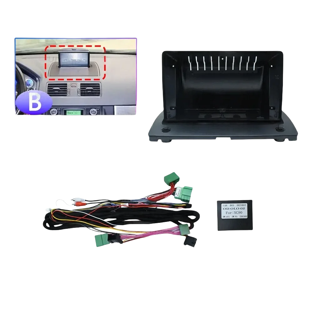 Car Radio Fascias Frame For Volvo XC90 2004-2014 9 inch Stereo Panel Wiring Harness Connector Power view 2