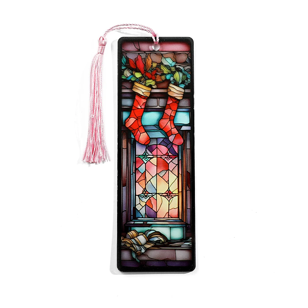 قطعة واحدة من إشارة مرجعية هندسية من الأكريليك الملون الشفاف الصغير لعيد الميلاد، هدية عيد الميلاد للطلاب والمعلمين.