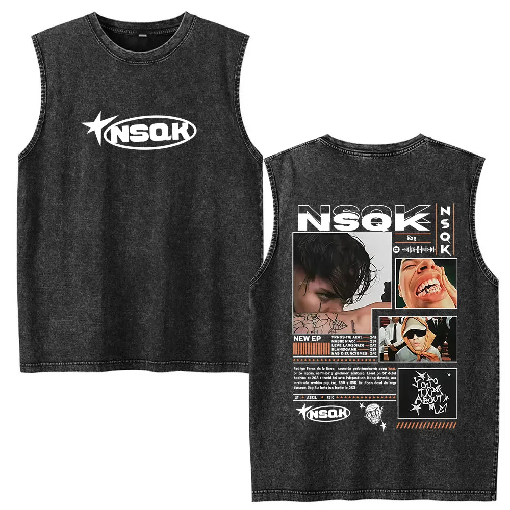 Rapper NSQK ATP Tour 2025 Album Fans T Shirts Men's Clothing Vintage Oversized T-shirt Fashion High Quality Washed Tank T-shirts