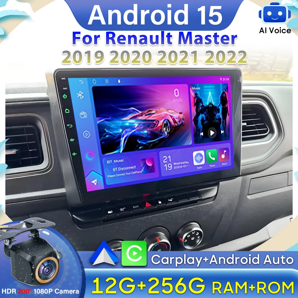 

Carplay Android 15 для Renault Master 2019 2020 2021 2022 Видео автомобильный радиоприемник GPS без 2din Автомобильный монитор GPS-навигация DVD 5G Wi-Fi DSP