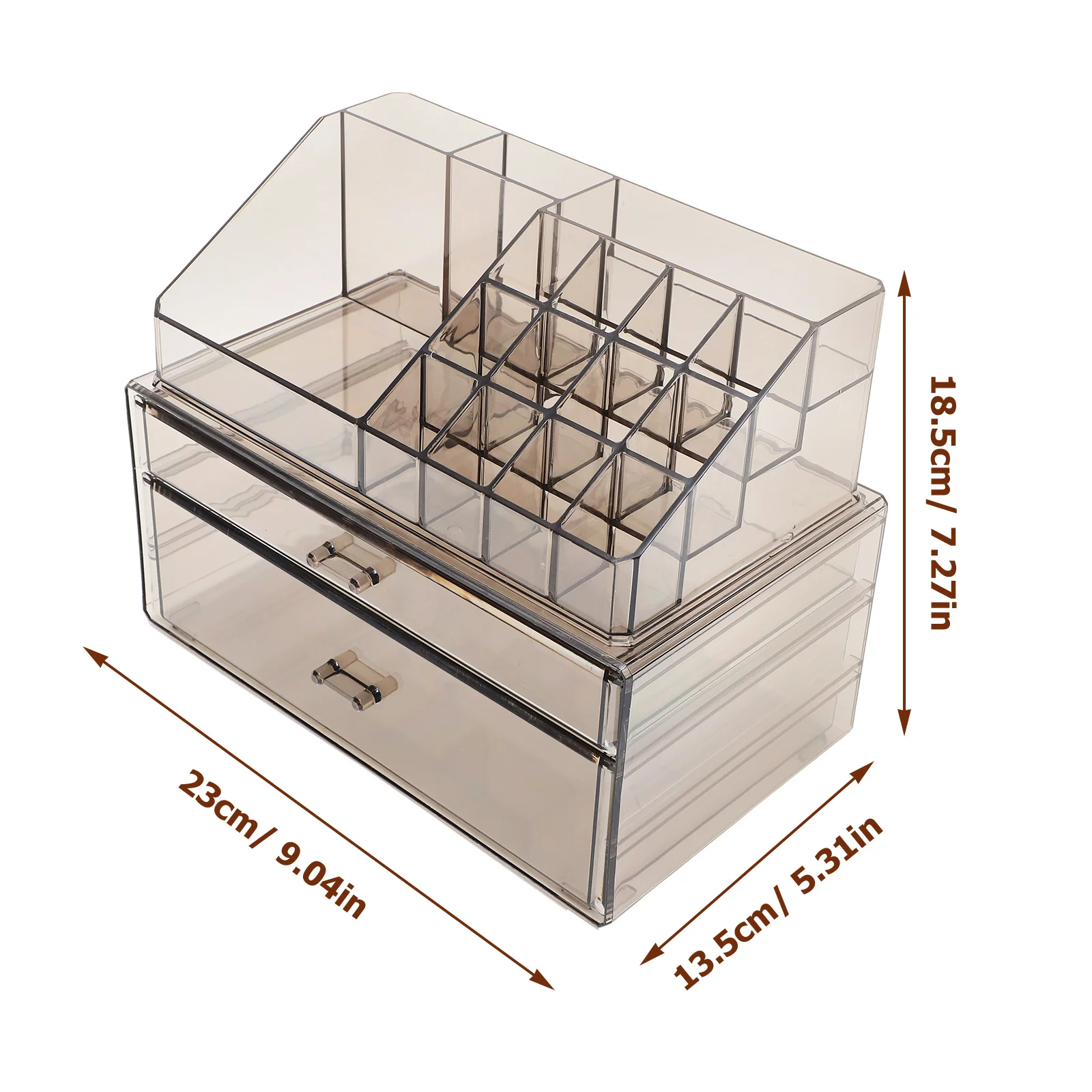 Organisateurs de maquillage pour comptoir de bureau, cosmétique, vanité de maquillage transparente, avec égouts de proximité