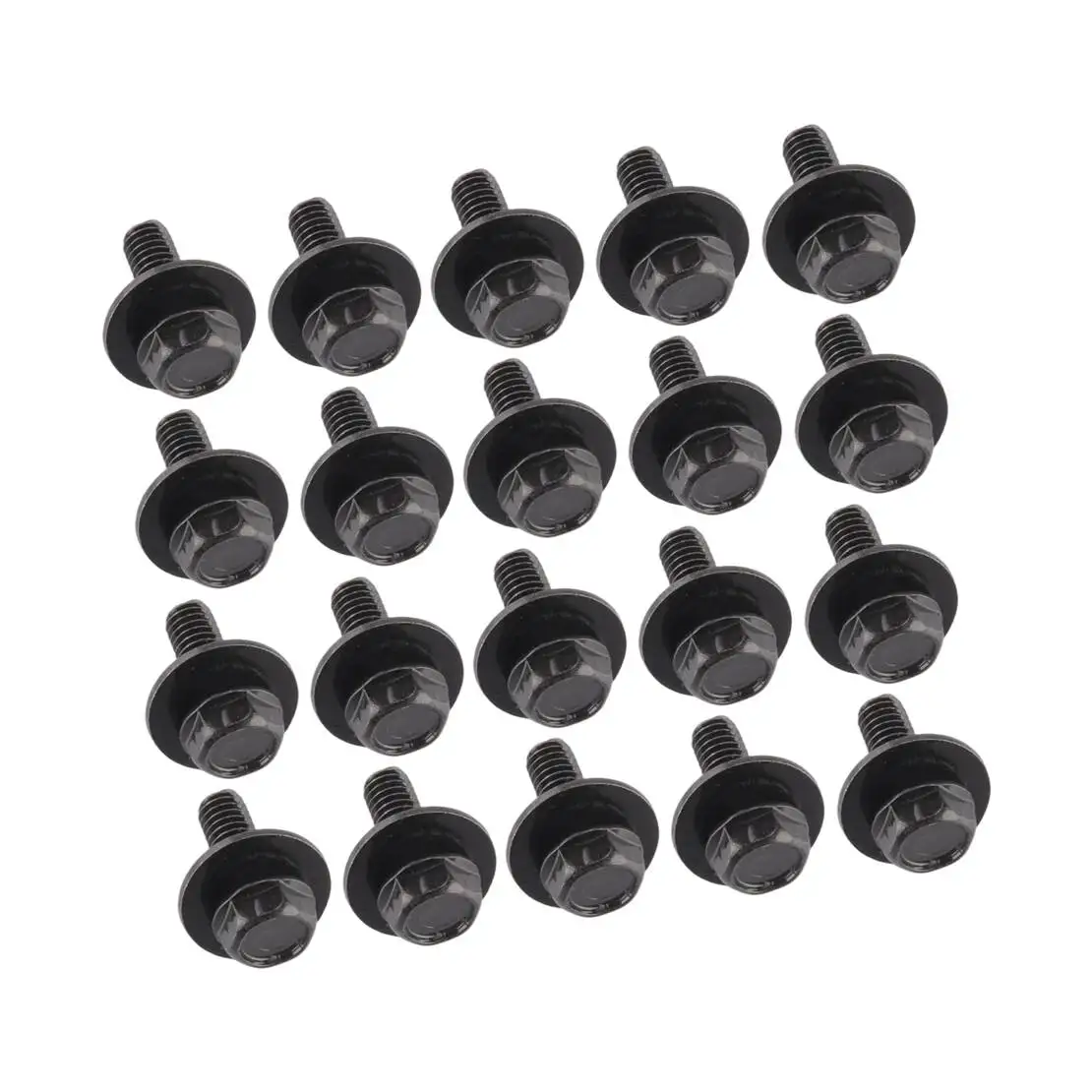 

20pcs Universal Car Body Bolts Screw Fastener M6-1.0 x 16mm Long Black for Hood Fender Bumper Rivet Retainer