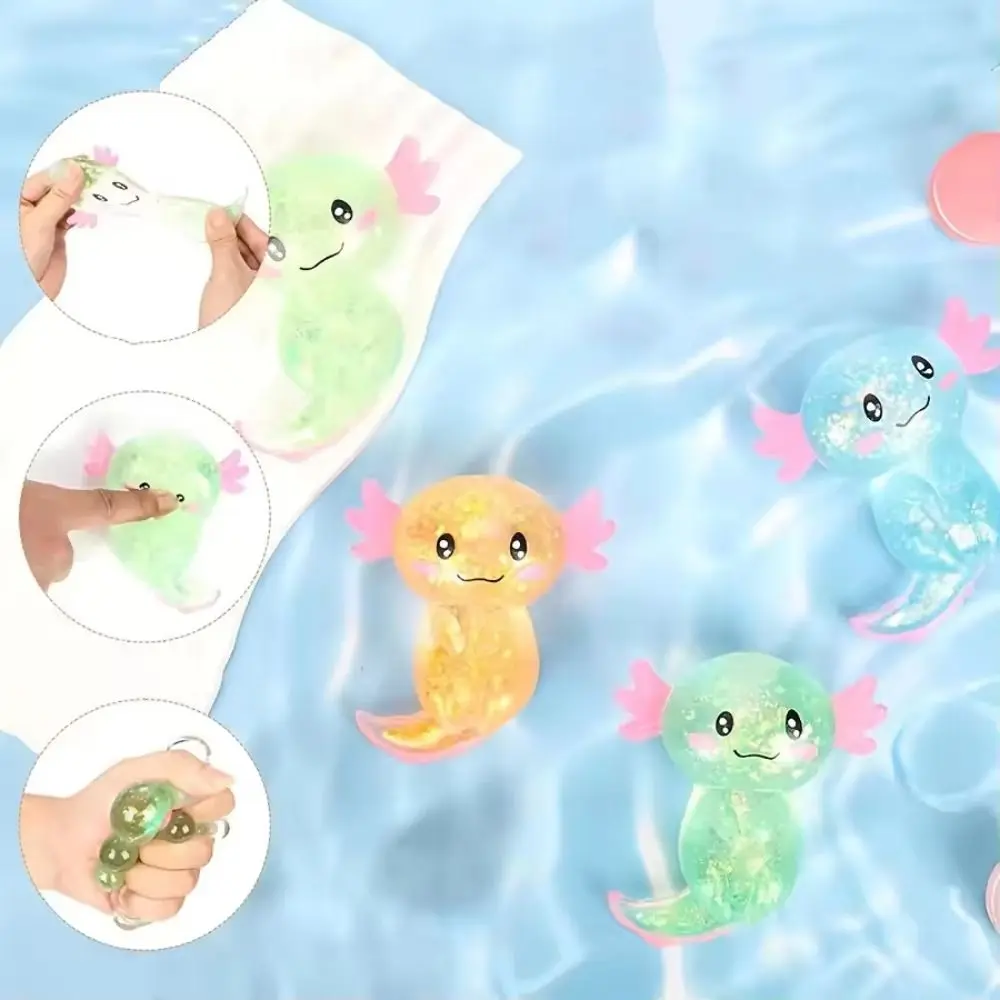 Fun Squeeze Maltose Fidgets Slow-rebound Elasticity Stretchy Axolotl Squeeze Handmade Portable Salamander Squishy Squishy