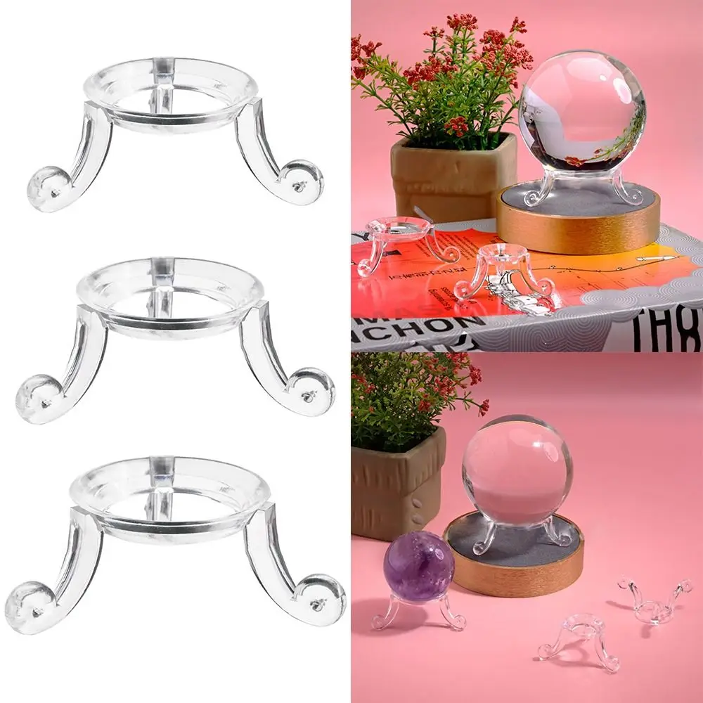 Acrylic Crystal Ball Base Photography Props Transparent Glass Sphere Holder Craft Crystal Ball Display Stand Home Decoration