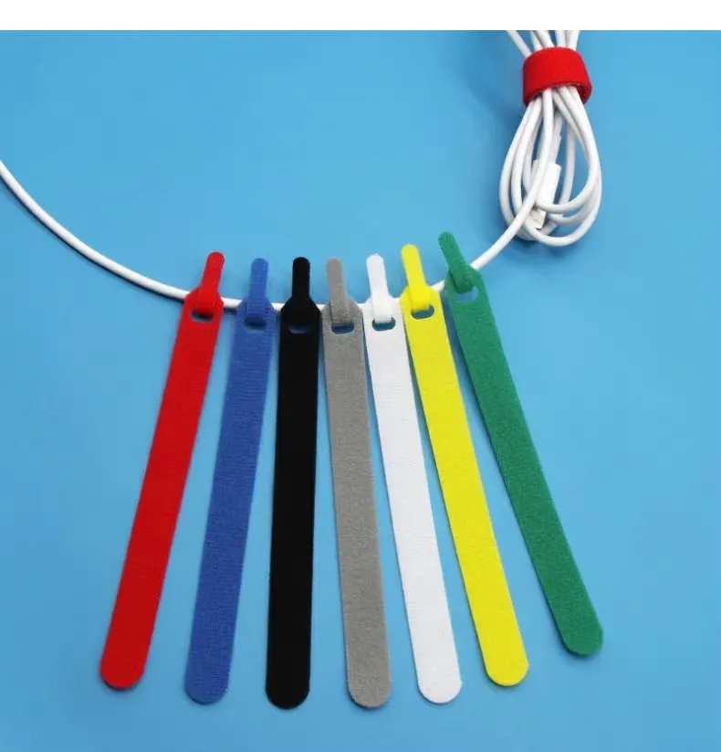 Releasable Cable Ties Nylon Hook and Loop Fastener Straps Black Colors Cord Wrap Zip Bundle Bandage Tie Fastening Wire Organizer