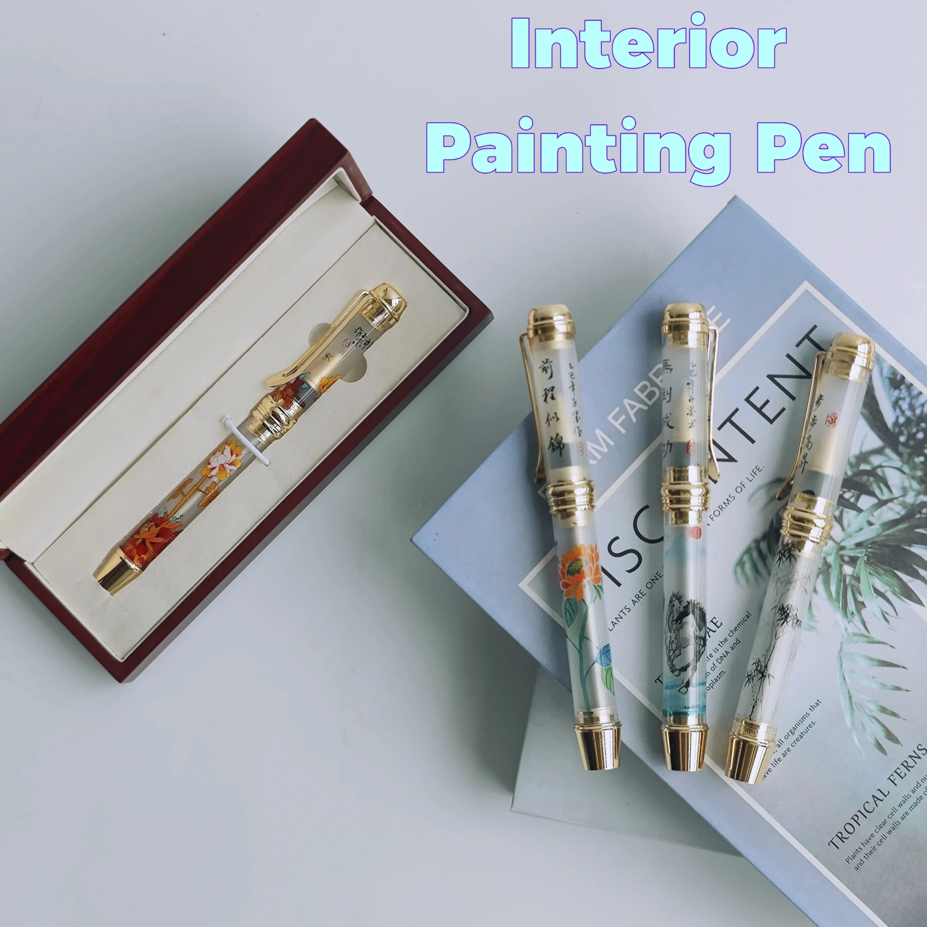 Creative Hand  Interior Painting glass Ballpoint Pen, Inner Painting Gift Pen