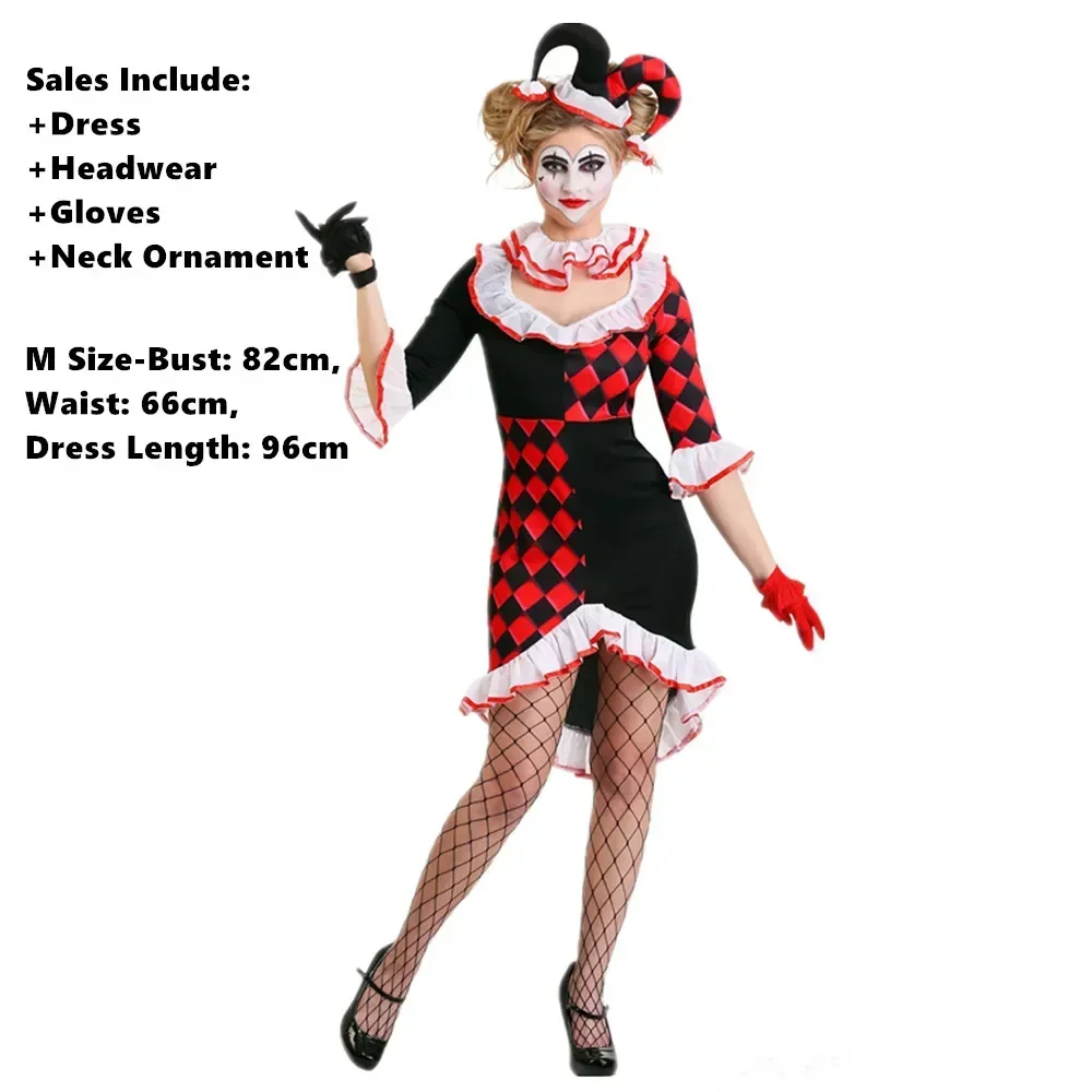 Disfraz de Quinn Adultos, Disfraces de Cosplay Quinn Mujer con Camiseta Chaqueta Pantalones Cortos Medias de Rejilla y Tatuaje. Disfraz de Quinn Clown para mujer Halloween Carnaval Joker Cosplay M