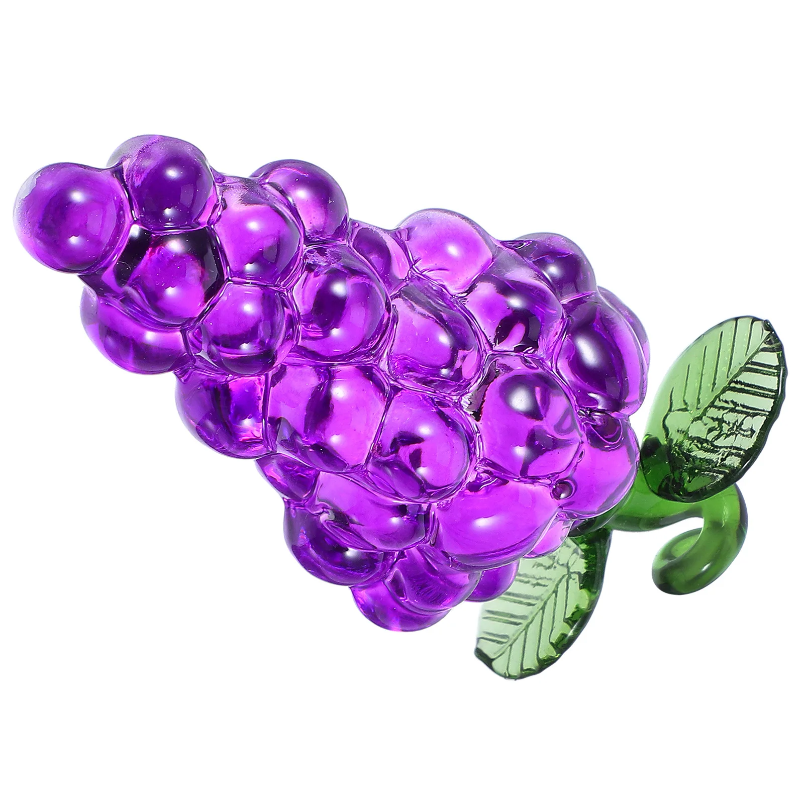 

Realistic Crystal Grape Artificial Fruit Decoration Lifelike Desktop Ornament Paperweight Home Office Tabletop Statue