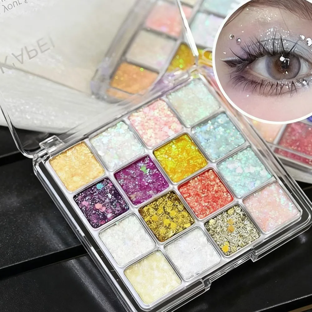 9/16 grades espumante esfregando pó paleta de sombra auto adesivo glitter gel floco lantejoulas maquiagem coreana sombra de olho em pó