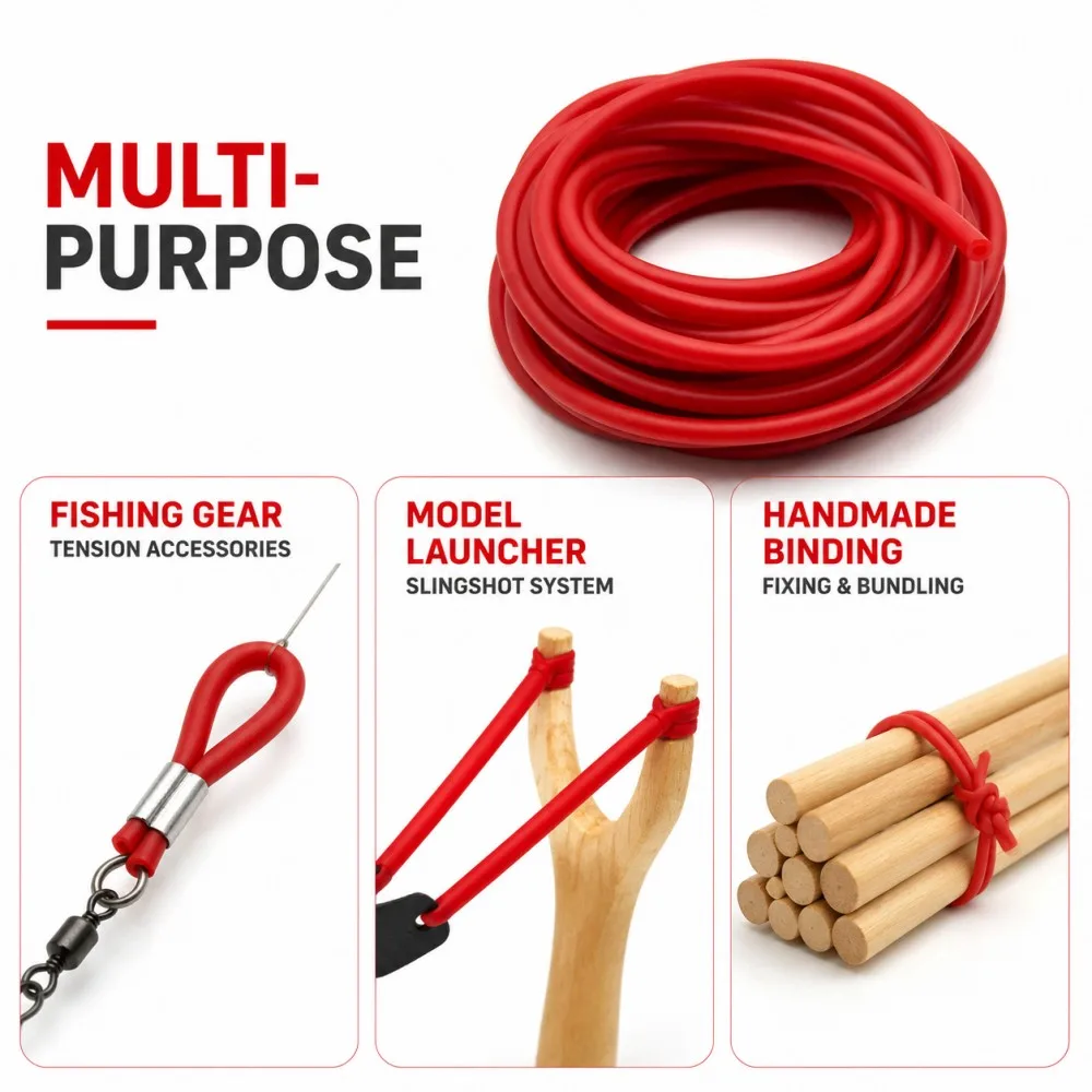 High Elastic Red Natural Latex Hose ID1.6-6mm Medical Surgical Tubing DIY Bands For Slingshot Fitness  rubber tube