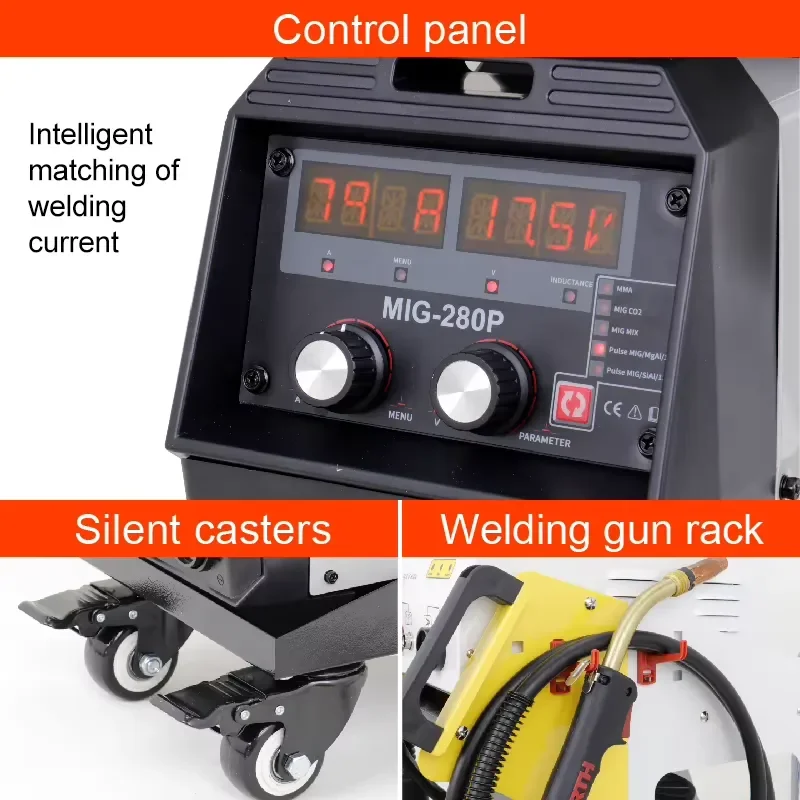 MIG 280 Pulse Inverter Welder Aluminum Tig Mma Multi Function Welding Machine Fast Shipping view 5