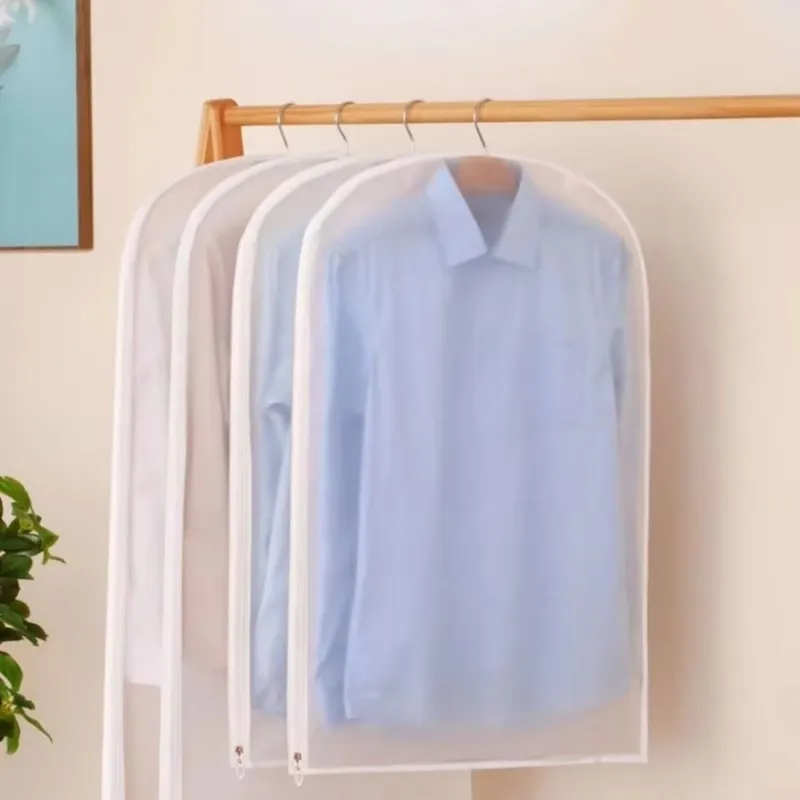

Zipper Clothing Dust Cover Hanging Pocket Home Wardrobe Coat Suit Dustproof Cover Dormitory Clothes Organizer Storage Bag 5Piece