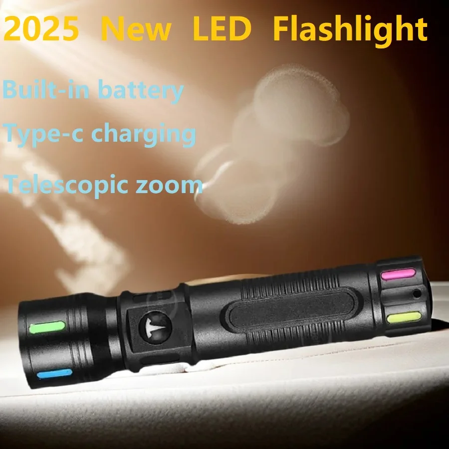 

Высокомощный светодиодный фонарик Портативная зарядка USB тактический фонарик сверх яркий и переменный фокус на открытом воздухе лампа для рыбалки в лагере