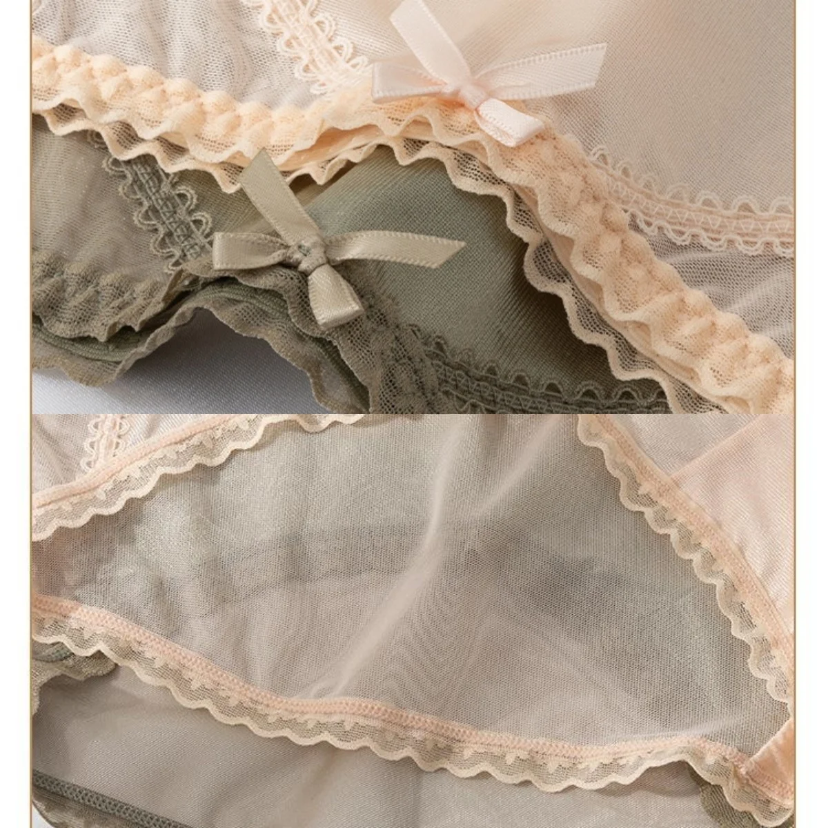 3PCS/Set Women\'s Panties Intimates Thin Net Girls Underwears Lace Plus Size 5XL Sexy Underpants