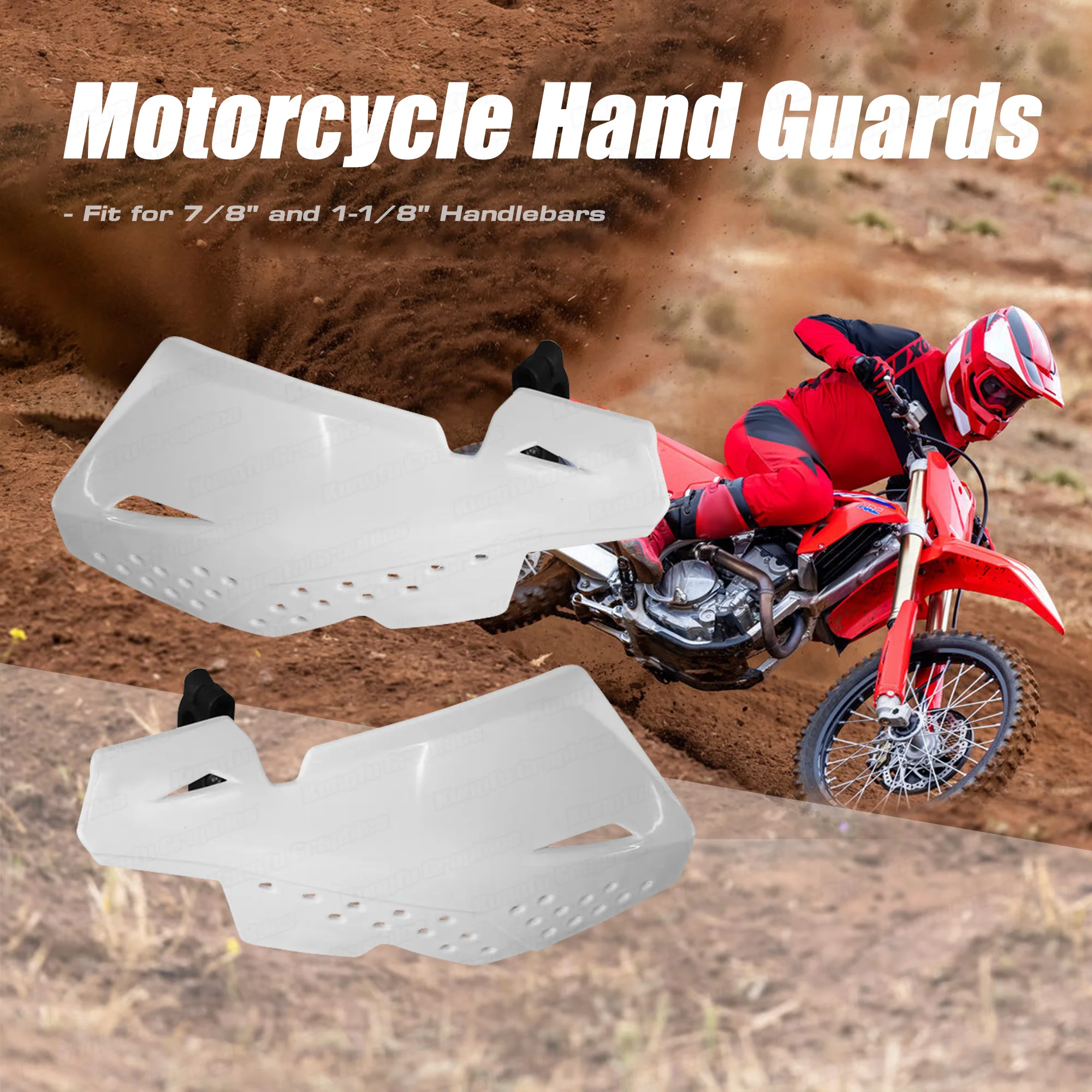 JY Racing Universal 7/8'' and 1 1/8'' Motorcycyle Hand Guard Kit Hand Protection for KTM SX EXC KAWASAKI KLX YAMAHA YZ WR, White